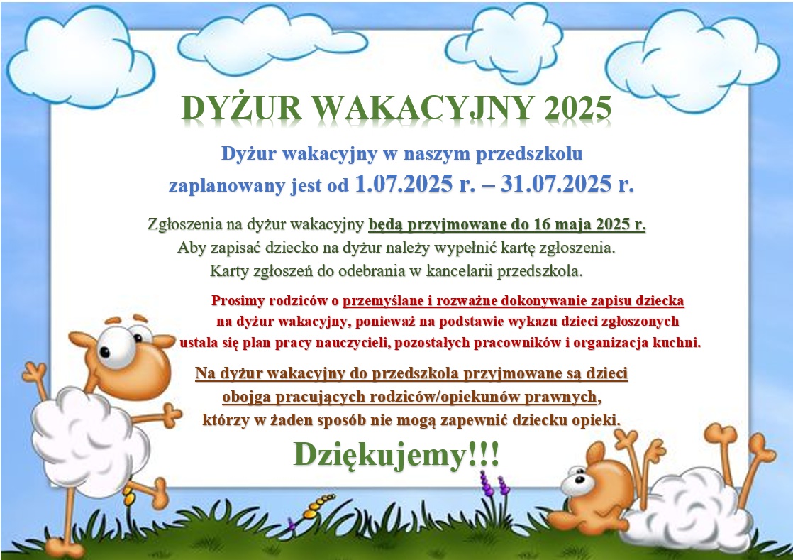 Dyżur wakacyjny 2025